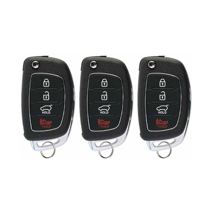 3 X 2015-2019 Hyundai Sonata 4-Button Flip Key SHELL For TQ8-RKE-4F16 / TQ8-RKE-4F25 (AFTERMARKET) (Bundle of 3)