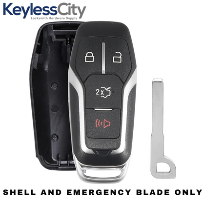 2013-2018 Ford / 4-Button Smart Key SHELL For M3N-A2C31243800, M3N-A2C31243300 (AFTERMARKET)