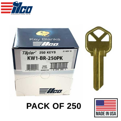 250 X Ilco - KW1-BR KWIKSET Key Blank (BUNDLE OF 250)