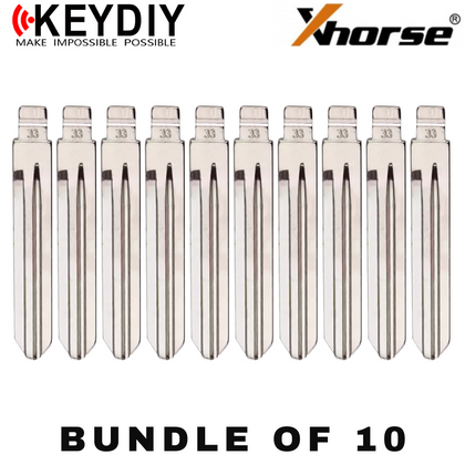 10 X KEYDIY - HY15 - Flip Key Blade - #33 - For Xhorse / Keydiy Universal Remote Flip Keys (BUNDLE OF 10)