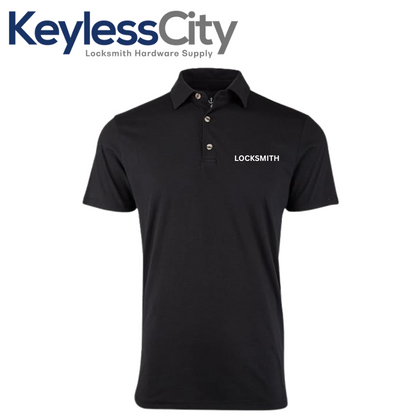 Basic Shirt - 220GSM 100% Cotton Black polo shirt - Medium