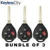 3 X 2007-2010 Toyota Camry Corolla / 4-Button Remote Head Key / 89070-06231 / HYQ12BBY (4D67 Chip) (AFTERMARKET) (BUNDLE OF 3)