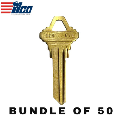 50 X Ilco - SC4-BR Schlage Key Blank (BUNDLE OF 50)