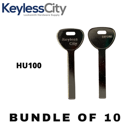 10 X HU100 - GM Key Blank - Test Key Blade (AFTERMARKET) (BUNDLE OF 10)