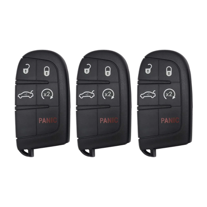 3 X 2011-2019 Dodge Chrysler Jeep / 5-Button Smart Key SHELL For M3N-40821302 (AFTERMARKET) (Bundle of 3)