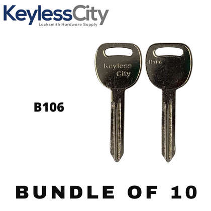 10 X  B106 / P1115 - GM Key Blank - Test Key Blade (AFTERMARKET) (BUNDLE OF 10)