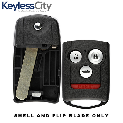 2007-2014 Acura / 4-Button Flip Key SHELL For MLBHLIK-1T And OUCG8D-439H-A