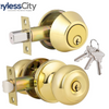 Schlage Premium Combo Lockset – Knob & Deadbolt – Polished Brass