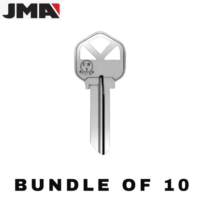 10 X JMA - KW1 Keys - Nickel Finish Kwikset Key Blanks (JMA KW1-1KE-NP) (BUNDLE OF 10)
