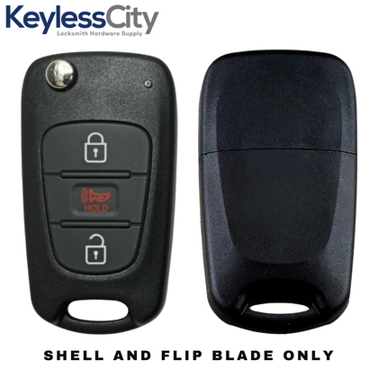 2012-2013 Kia Rio / 3-Button Flip Key SHELL KK10 HS / PN: 95430-1W020 TQ8-RKE-3F02 (AFTERMARKET)