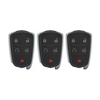3 X 2014-2019 Cadillac ATS CTS XTS / 5-Button Smart Key SHELL For HYQ2AB, HYQ2EB (AFTERMARKET) (Bundle of 3)