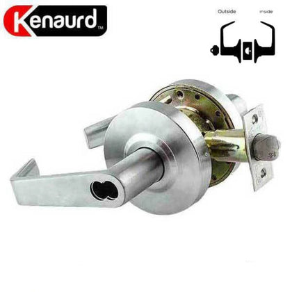 Kenaurd - Commercial Lever Set Handle - SFIC IC Core - 2-3/4” Standard Backset - Satin Chrome - Storeroom - Grade 2