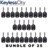 25 X 2007-2017 Ford / 4-Button Remote Head Key Shell / H75 / OUCD6000022 (Bundle of 25)