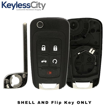 2010-2019 GM / 5-Button Flip Blade Key SHELL For OHT01060512