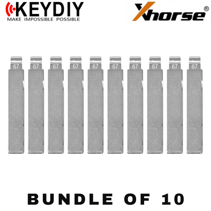 10 X KEYDIY - HU92 - Flip Key Blade - #67 - For Xhorse / Keydiy Universal Remote Flip Keys (BUNDLE OF 10)
