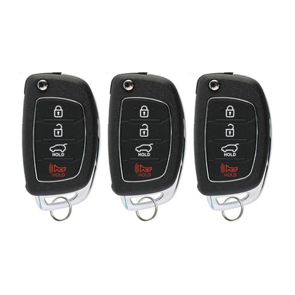 3 X 2013-2016 Hyundai Santa Fe / 4-Button Flip Key SHELL / TQ8-RKE-3F04 (AFTERMARKET) (Bundle of 3)
