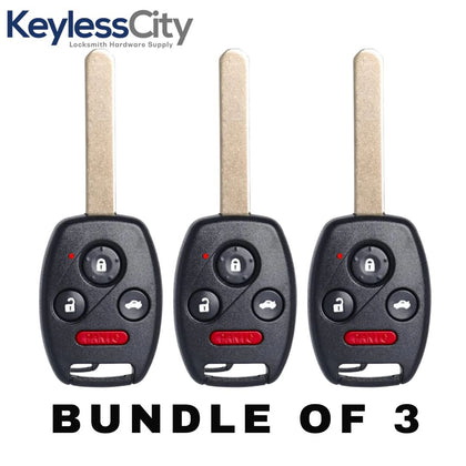 3 X 2003-2010 Honda Accord Element / 4-Button Remote Head Key / OUCG8D-380H-A (AFTERMARKET) (BUNDLE OF 3)