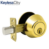 Kwikset Premium Round Single Cylinder Deadbolt Security Door Lock With Key Safe Lock - Polished Brass