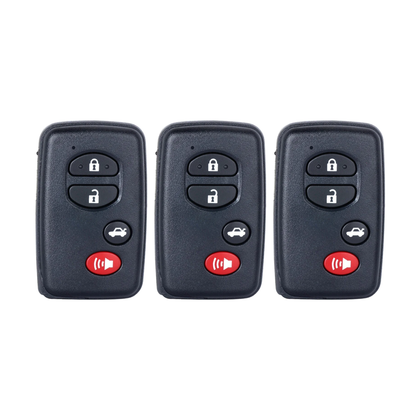 3 X 2009-2014 Toyota / 4-Button Smart Key SHELL / HYQ14AAB (AFTERMARKET) (Bundle of 3)