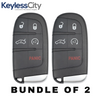 2 X 2015-2023 Dodge Chrysler Fiat / 5-Button Smart Key / PN: 68394195 AA / M3M-40821302 (AFTERMARKET) (BUNDLE OF 2)