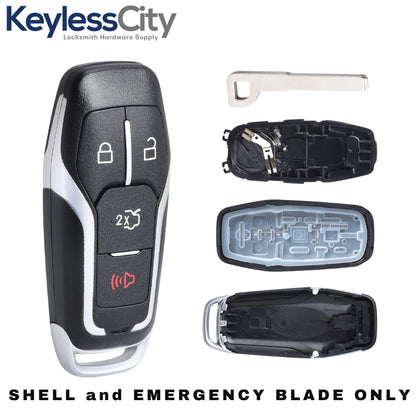 2013-2018 Ford / 4-Button Smart Key SHELL For M3N-A2C31243800, M3N-A2C31243300 (AFTERMARKET)