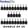 25 X 2011-2019 Ford / 3-Button Remote Head Key Shell / H75 / OUCD6000022 (Bundle of 25)