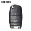 KEYDIY - Kia Style - 4-Button Flip Key Blank - Black (KD-B19-3-1)