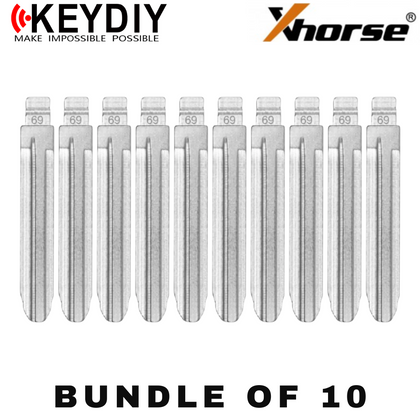 10 X KEYDIY - B110 - Flip Key Blade - #69 - For Xhorse / Keydiy Universal Remote Flip Keys (BUNDLE OF 10)