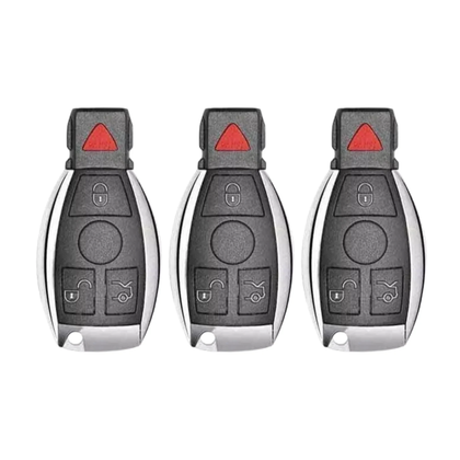 3 X 1997-2014 Mercedes Benz 4-Button Fobik Key SHELL For IYZ-3312 (Bundle of 3)