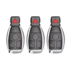 3 X 1997-2014 Mercedes Benz 4-Button Fobik Key SHELL For IYZ-3312 (Bundle of 3)