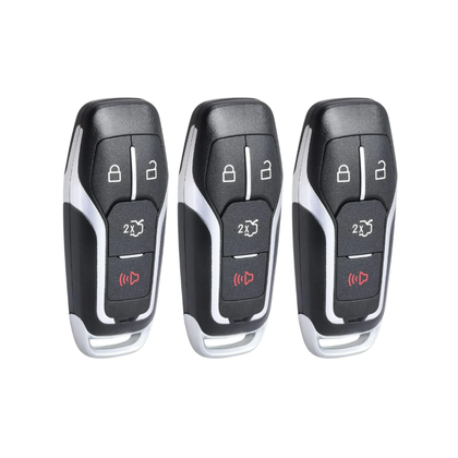 3 X 2013-2018 Ford / 4-Button Smart Key SHELL For M3N-A2C31243800, M3N-A2C31243300 (AFTERMARKET) (Bundle of 3)