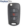2010-2013 Kia Soul / 3-Button Flip Key / PN: 95430-2K340 / NY0SEKSAM11ATX (AM F/L) (AFTERMARKET)