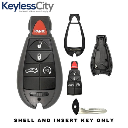 2-Pack Replacement Keyless Entry Remote Cases For Chrysler Jeep Dodge – 6-Button Shells – No Programming Needed