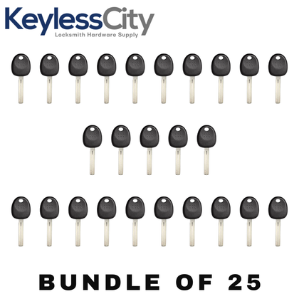 25 X KK10 KIA / Hyundai Transponder Key Shell (NO CHIP) (AFTERMARKET) (Bundle of 25)