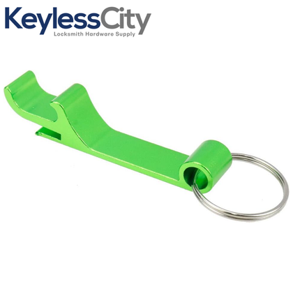 Green Metal Key Fob Bottle Opener with Keychain – Durable and Stylish