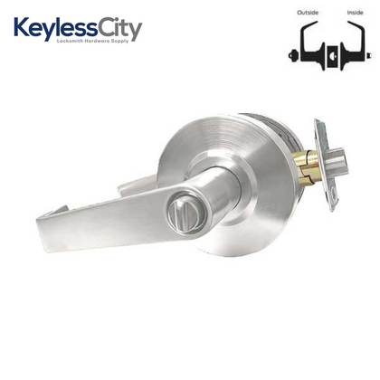 Commercial Lever Set Handle - Clutch Lever Set - 2-3/4” Standard Backset - Satin Chrome - Entrance - Grade 2