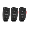 3 X 2006-2010 Audi / 4-Button Flip Key SHELL For NBG009272T (AFTERMARKET) (Bundle of 3)