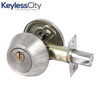 Kwikset Premium Round Single Cylinder Deadbolt Security Door Lock With Key Safe Lock - Satin Silver