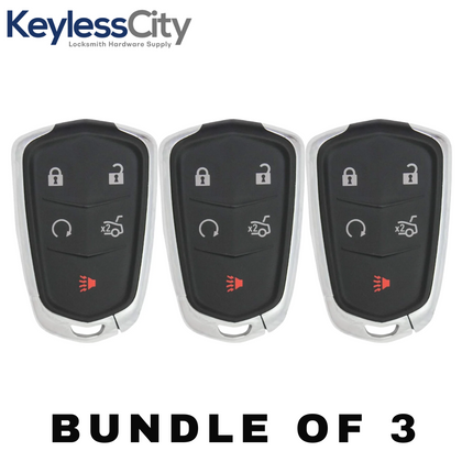 3 X 2014-2019 Cadillac / 5-Button Smart Key / PN: 13580811 / HYQ2AB (AFTERMARKET) (BUNDLE OF 3)