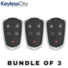 3 X 2014-2019 Cadillac / 5-Button Smart Key / PN: 13580811 / HYQ2AB (AFTERMARKET) (BUNDLE OF 3)