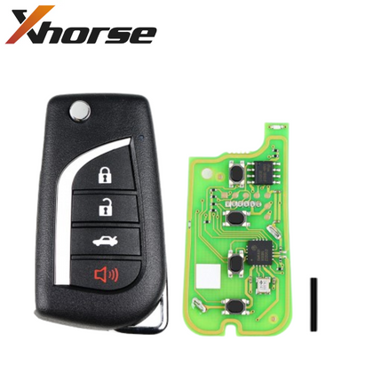 XHorse - Toyota Style / 4-Button Universal Remote Flip Key for VVDI Key Tools XKTO10EN (Wired)