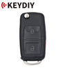 KEYDIY - VW Style 3 Buttons Universal Key Fob - Black (B01-2+1)
