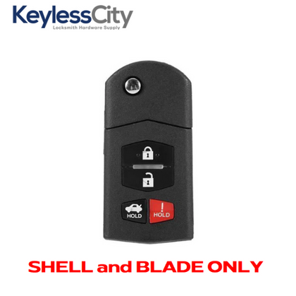 2006-2015 Mazda / 4-Button Flip Key SHELL For BGBX1T478SKE125-01 (AFTERMARKET)