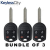 3 X 2009-2018 Ford F-Series Explorer / 4-Button Remote Head Key / OUC6000022 / (AFTERMARKET) (BUNDLE OF 3)