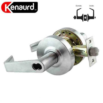 Kenaurd - Commercial Lever Set Handle - SFIC IC Core - 2-3/4” Standard Backset - Satin Chrome - Entrance - Grade 2
