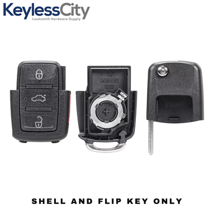 2006-2011 Volkswagen / 4-Button Flip Key SHELL For NBG92596263 (AFTERMARKET)