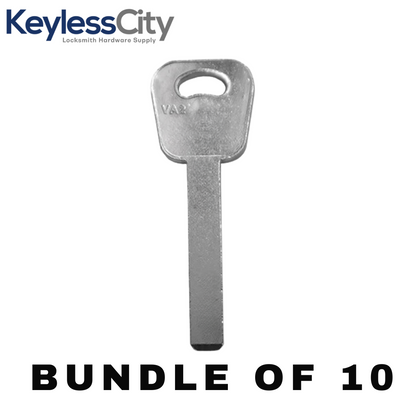 10 X VA2 KK12P - KK12-P - Kia - Hyundai - European Vehicles - Metal Key Blank (AFTERMARKET) (BUNDLE OF 10)