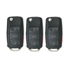 3 X 2006-2011 Volkswagen / 4-Button Flip Key SHELL For NBG92596263 (AFTERMARKET) (Bundle of 3)