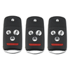 3 X 2007-2014 Acura / 4-Button Flip Key SHELL For MLBHLIK-1T And OUCG8D-439H-A (Bundle of 3)