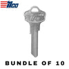 10 X Ilco - KW10-NP TITAN / KWIKSET Key Blank (BUNDLE OF 10)